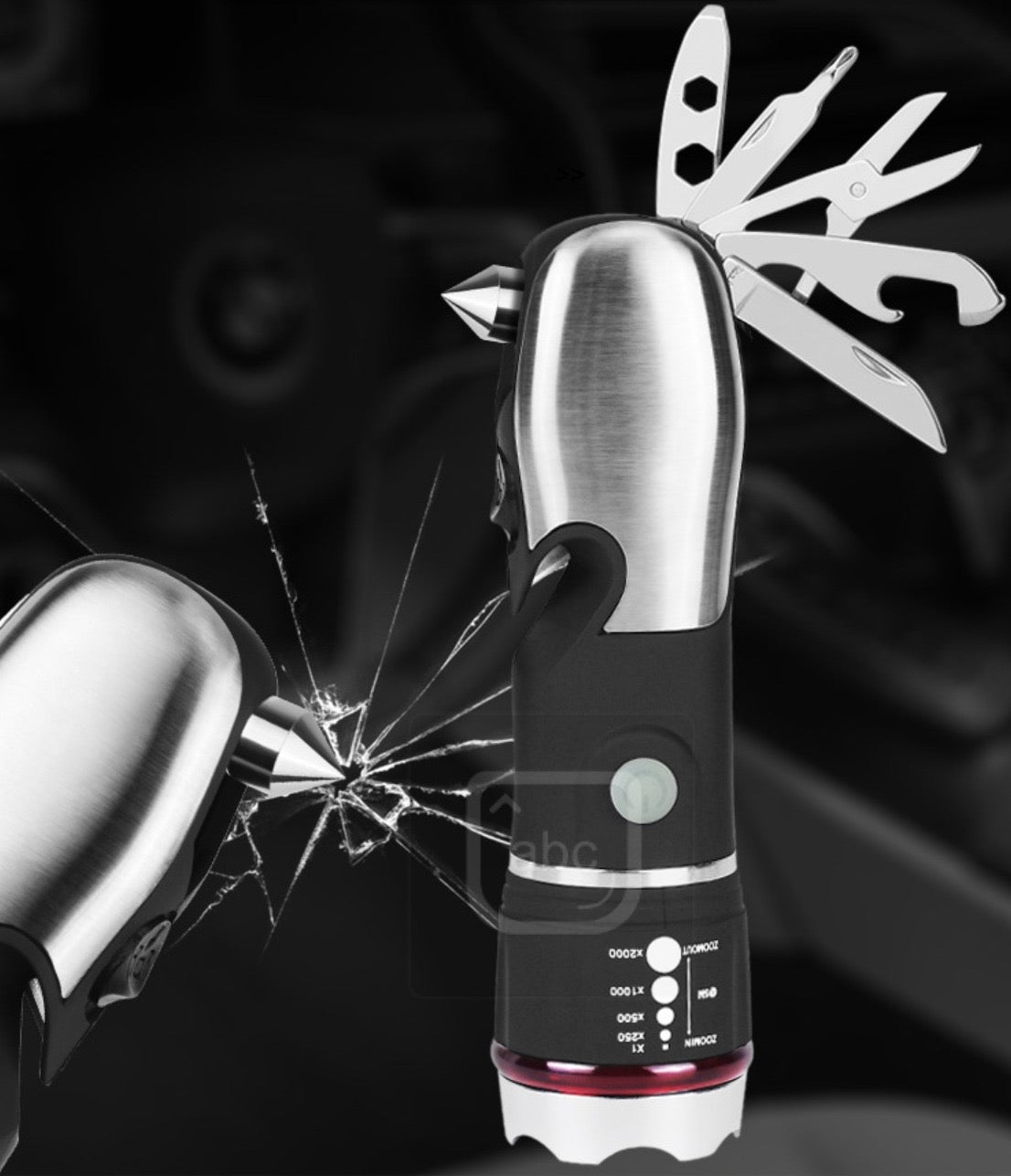 9 in 1 Life Saver | LED Lampe | Multifunktions Taschenlampe | Gurtschneider | Multifunktions Tool | Safeinplace