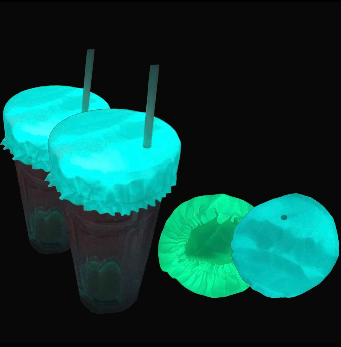 GLOWY SIPY BAG | leuchtende Getränkeschutz Abdeckung gegen K.O.-Tropfen | Getränkeschutz gegen K.O.-Tropfen | Getränkeschutzdeckel | Getränkeabdeckung | Anti Spiking | Wasserfest | Waterproof