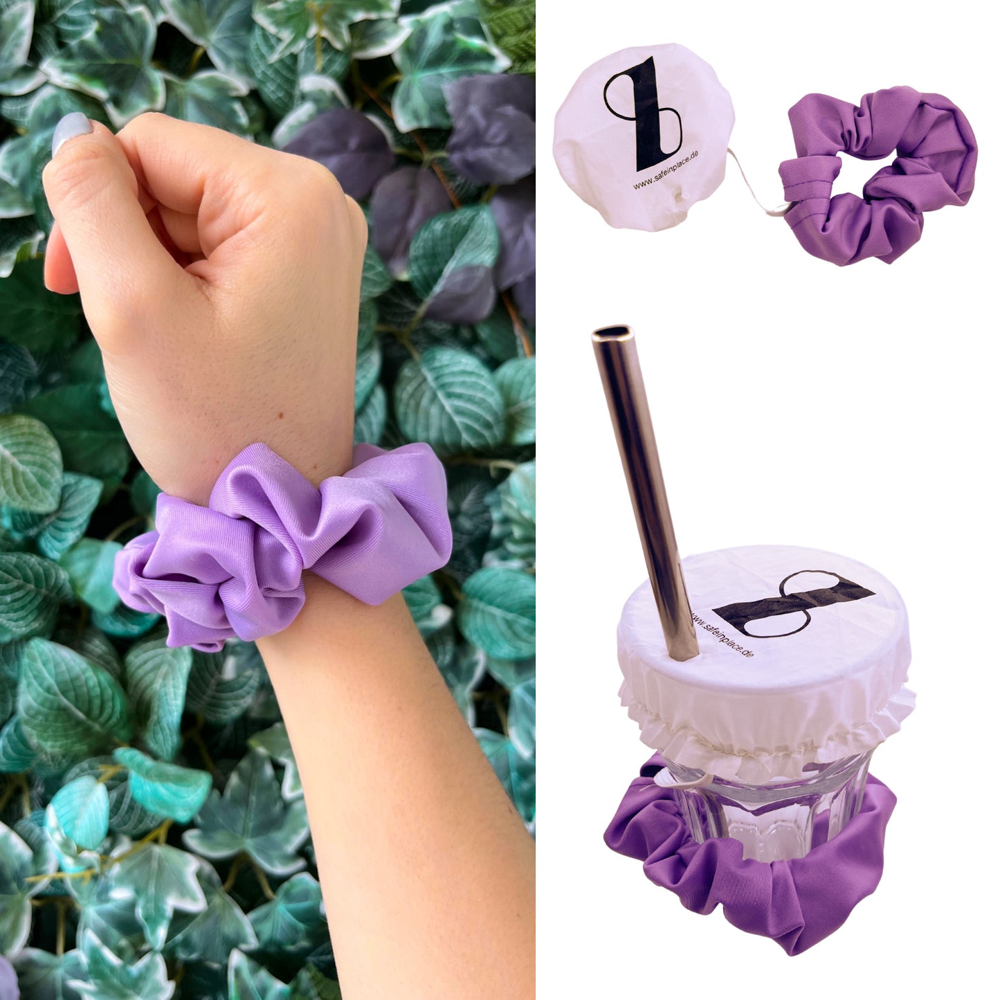 Sipy - Scrunchie | Haargummi Getränkeschutz gegen KO Tropfen Anti Spiking | Safeinplace