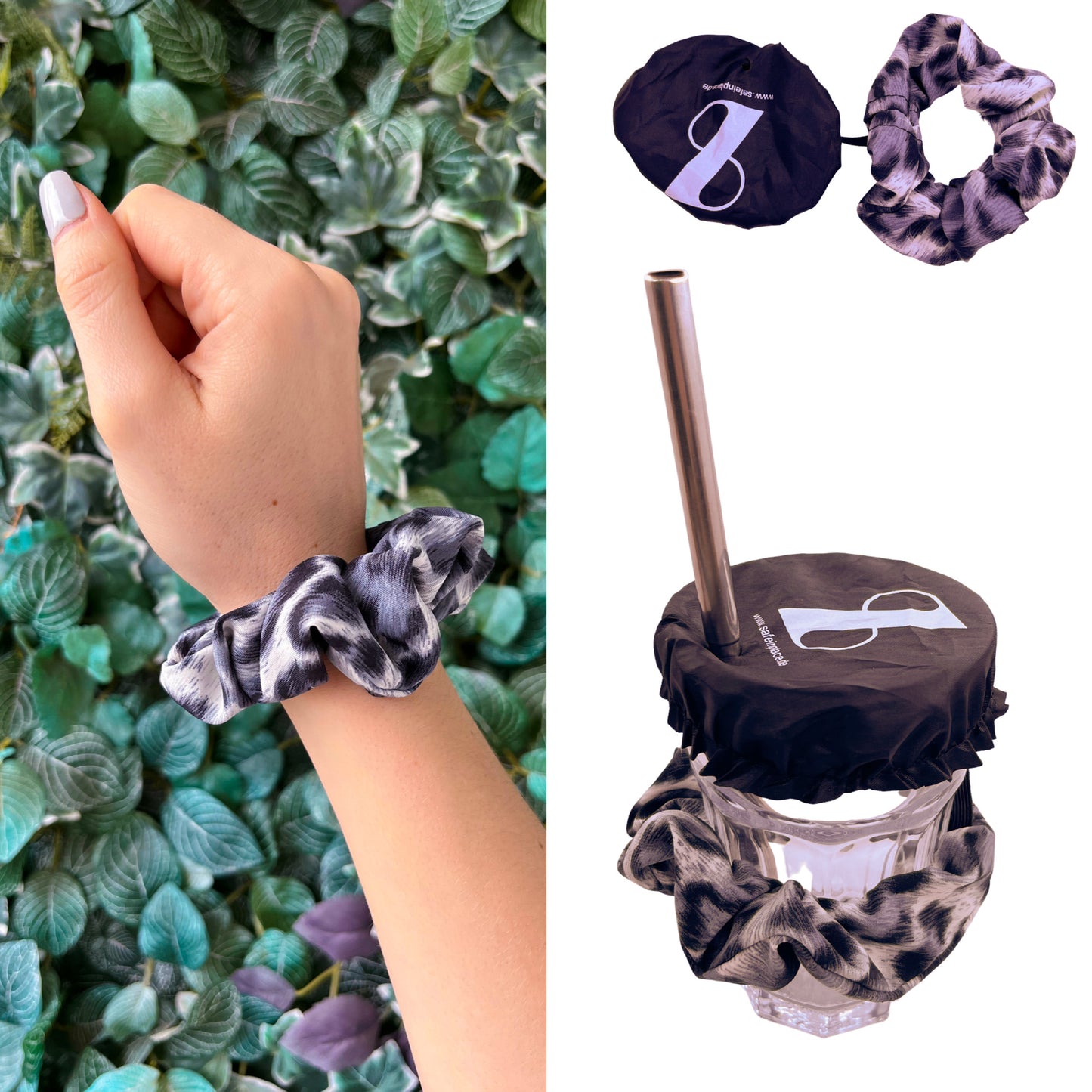 Sipy - Scrunchie | Haargummi Getränkeschutz gegen KO Tropfen Anti Spiking | Safeinplace