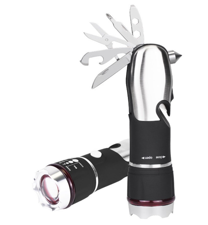9 in 1 Life Saver | LED Lampe | Multifunktions Taschenlampe | Gurtschneider | Multifunktions Tool | Safeinplace