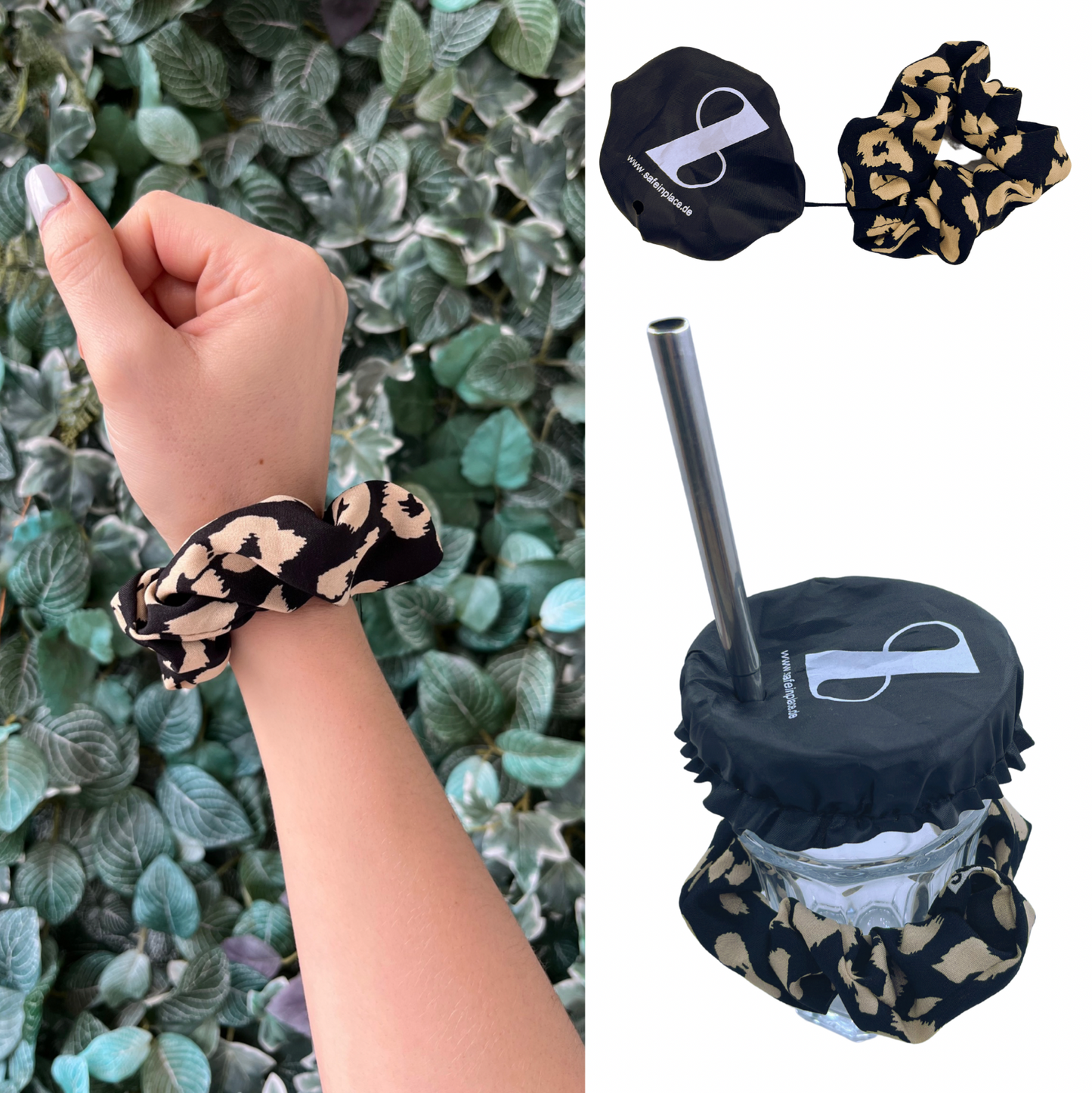 SIPY - Scrunchie | Haargummi | Getränkeschutz Abdeckung gegen K.O.-Tropfen | Getränkeschutz gegen K.O.-Tropfen | Getränkeschutzdeckel | Getränkeabdeckung | Anti Spiking